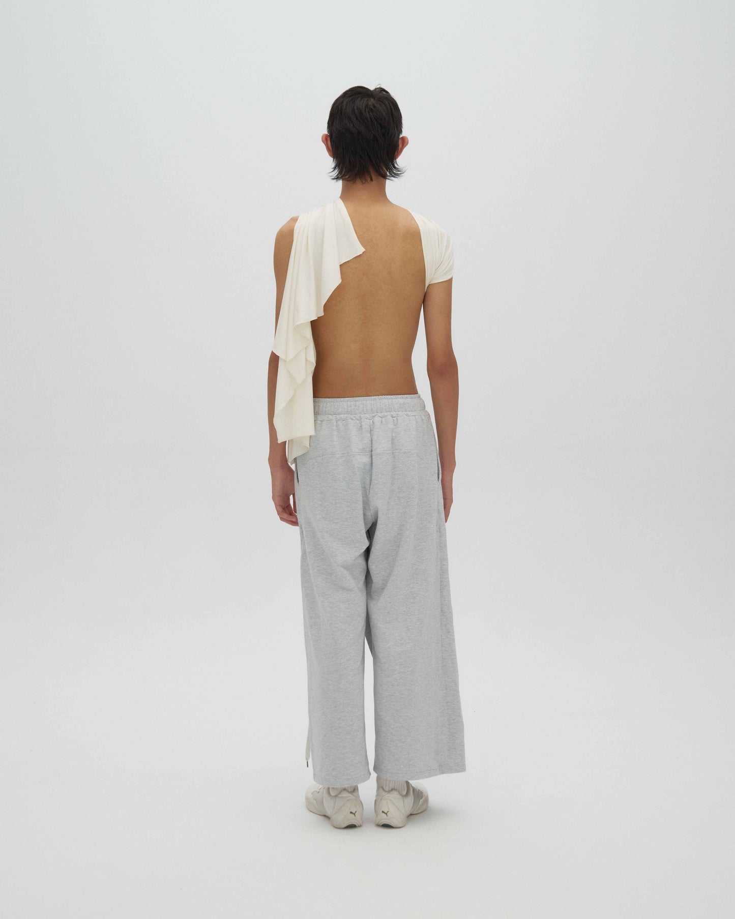 backless draped top