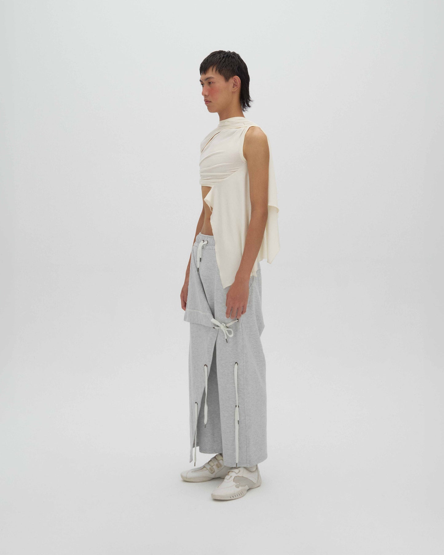 backless draped top