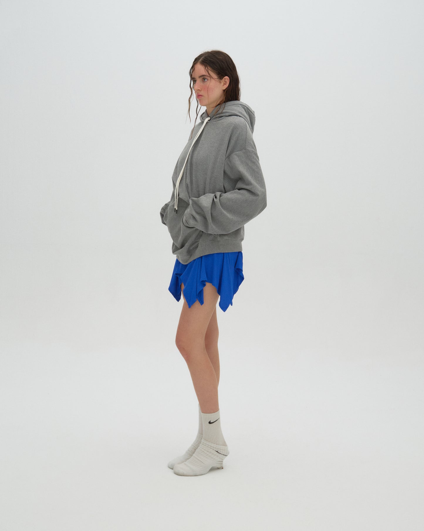 tucked in oversized sweatshirt